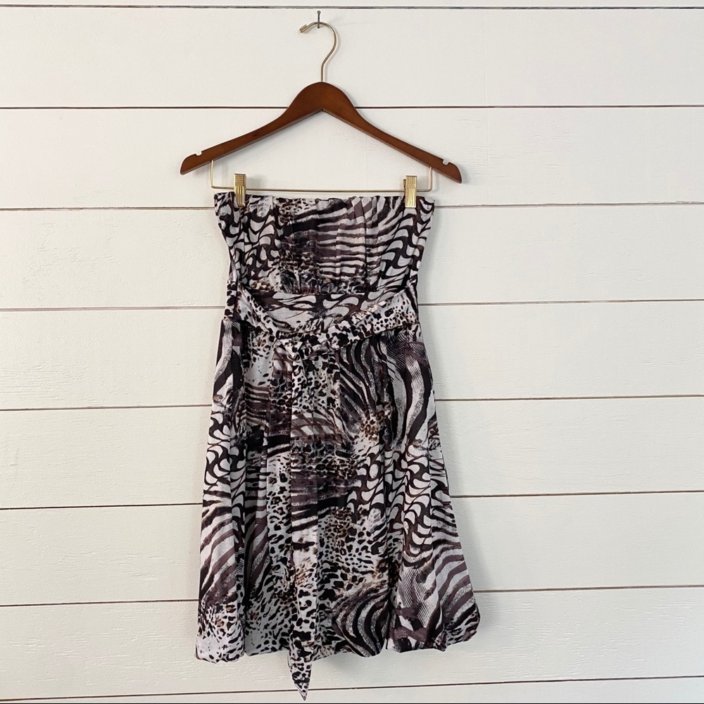 🐆American Rag Animal Print Strapless Dress SizeM